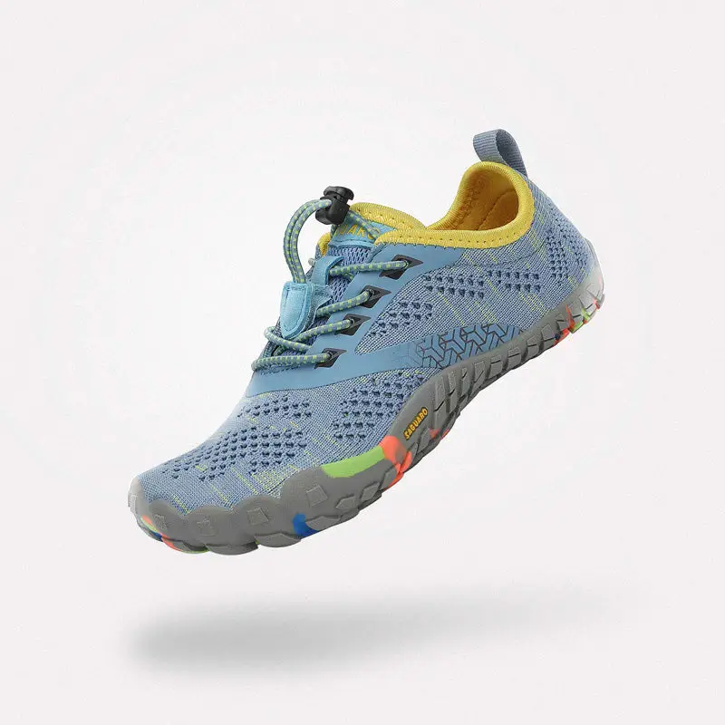 Deportiva barefoot niño Saguaro Smart I azul con detalles amarillos