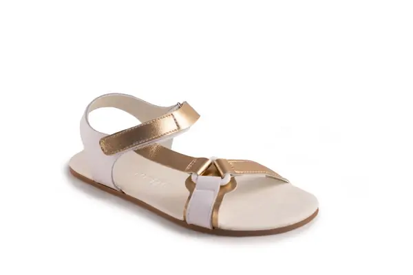 Sandalias barefoot Coqueflex Júpiter blanco dorado