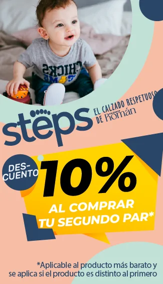 Steps Roman, 10% de descuento en tu segundo par, aplicable al producto mas barato.