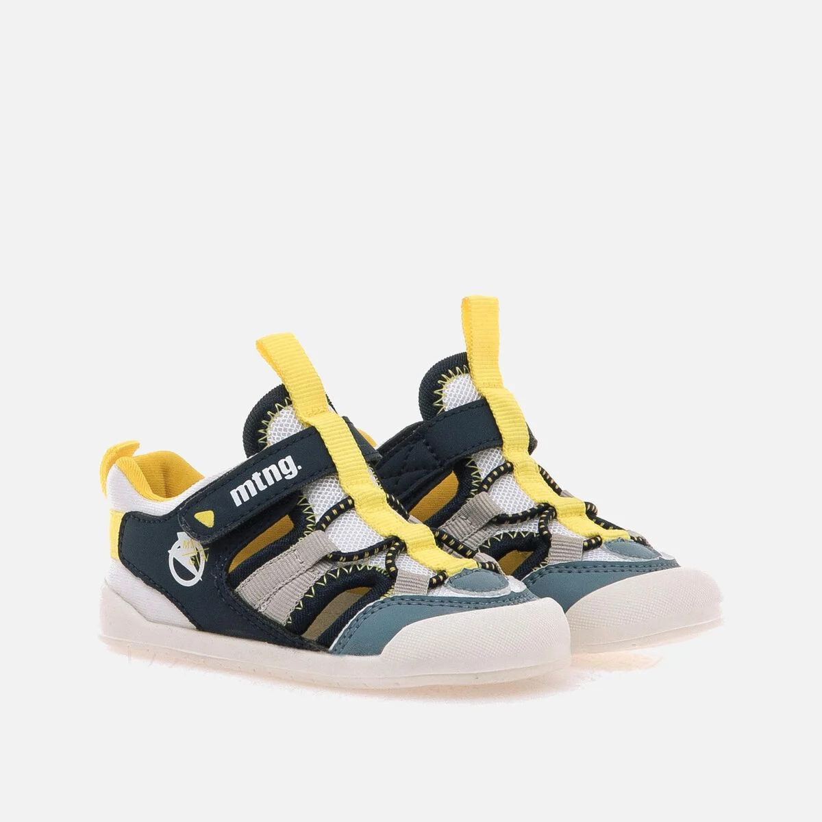 Sandalias respetuosas niño Mustang azul con cierre velcro y diseño transpirable