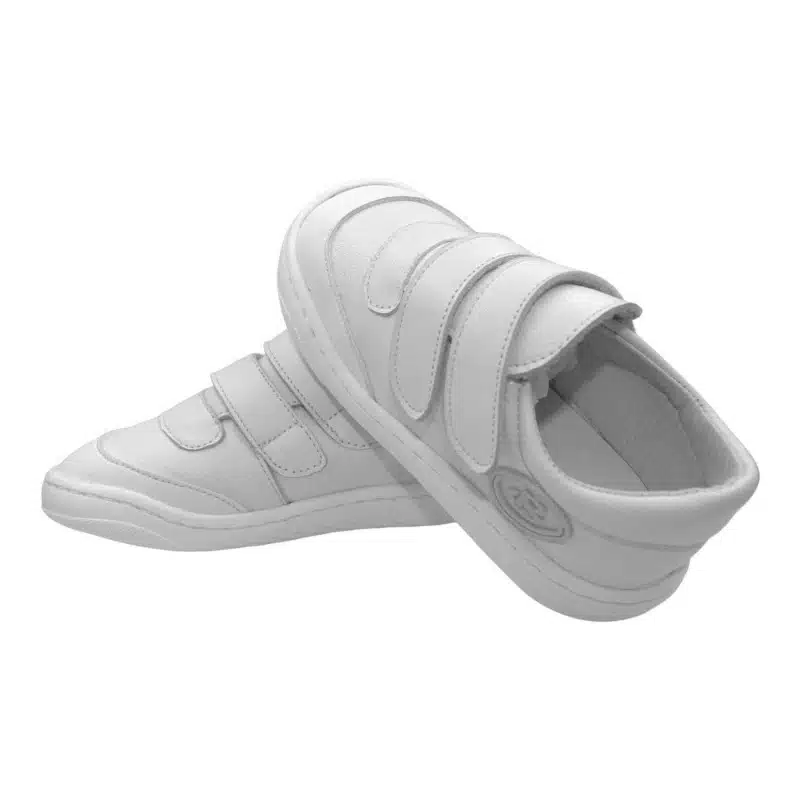 Zapatillas respetuosas niño Blandy Shoes New School en blanco, cierre de velcro triple