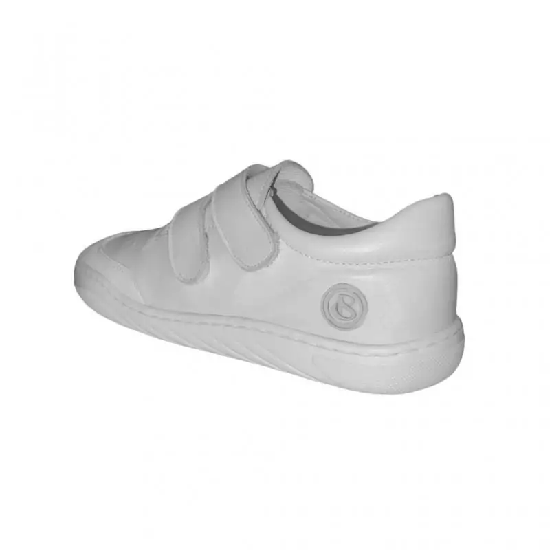 Vista trasera de zapatillas respetuosas niño Blandy Shoes New School en blanco
