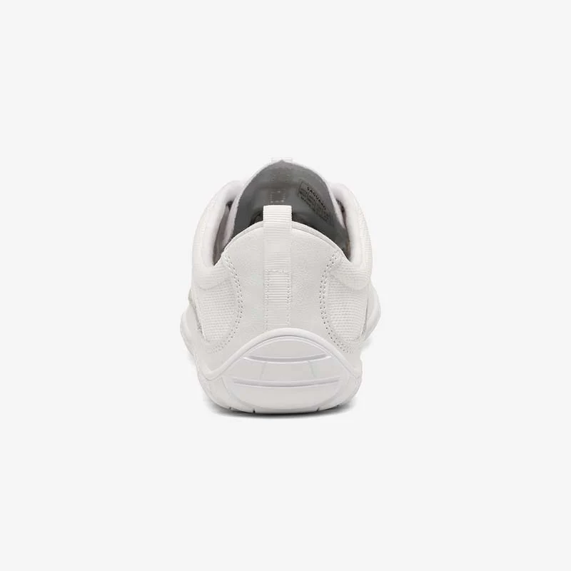 Deportiva Saguaro Blanco Forestep Ⅰ, deportiva barefoot adulto en color blanco, vista trasera con talón reforzado.
