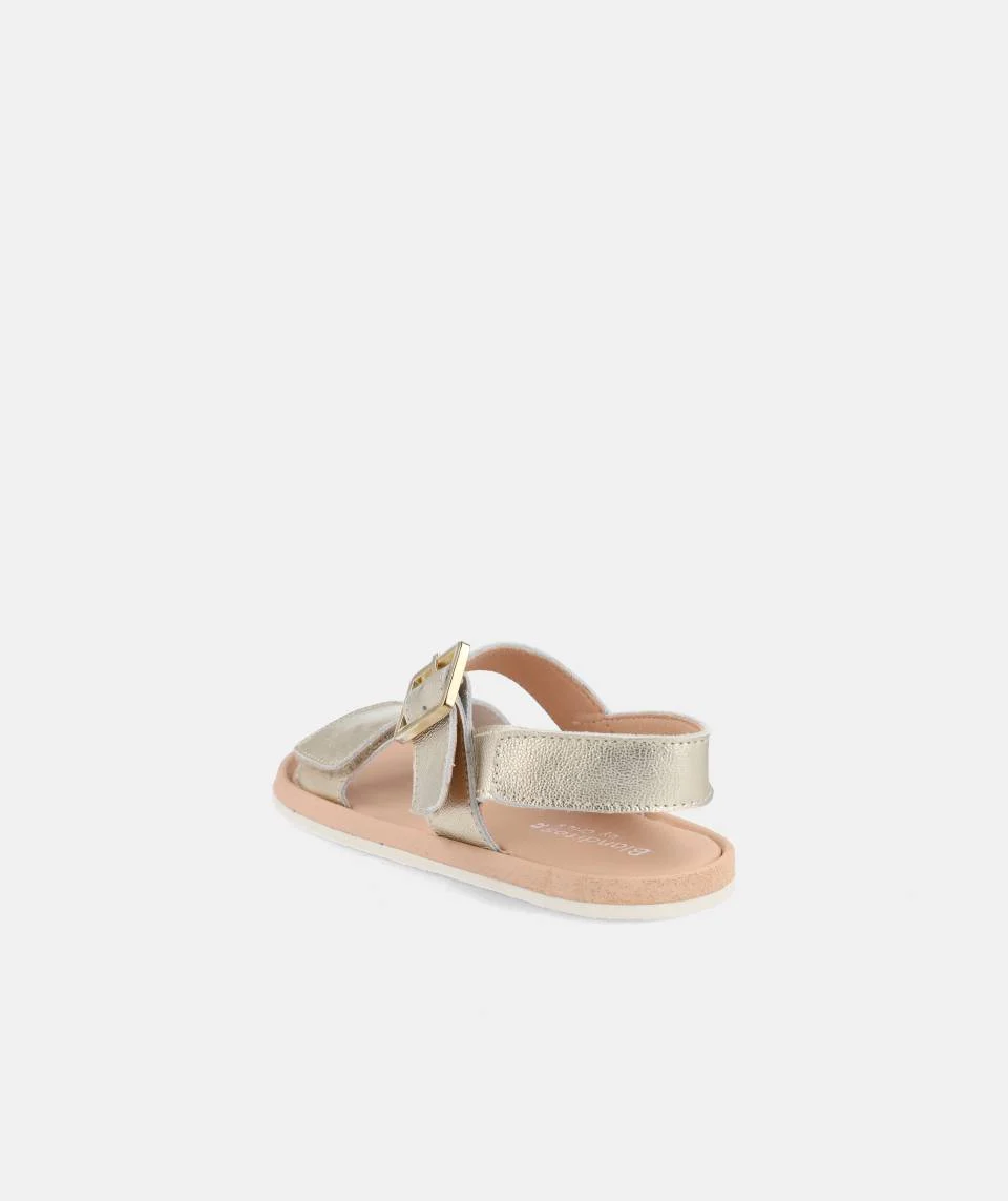 sandalias barefoot mujer blanditos capri champan detalle hebilla