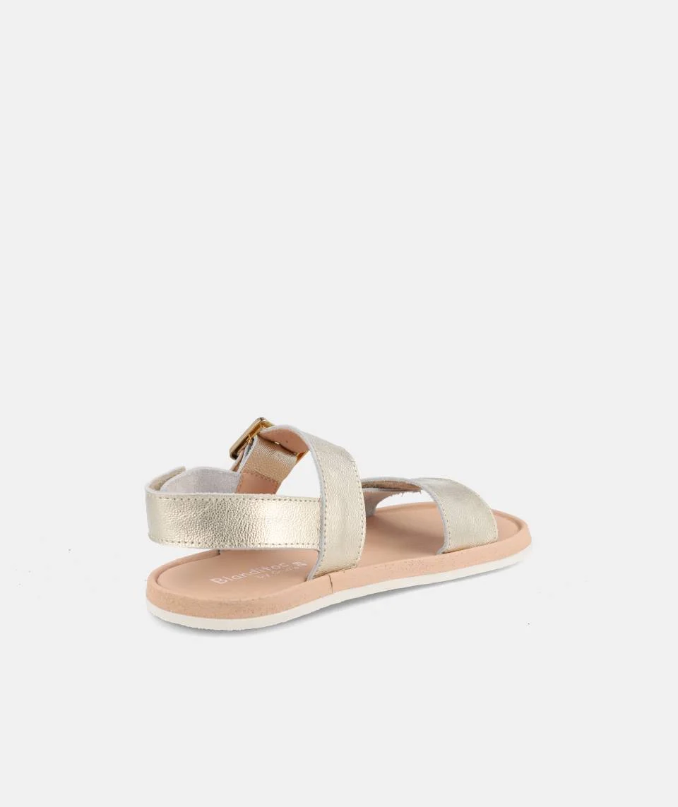 sandalias barefoot mujer blanditos capri champan ajuste velcro