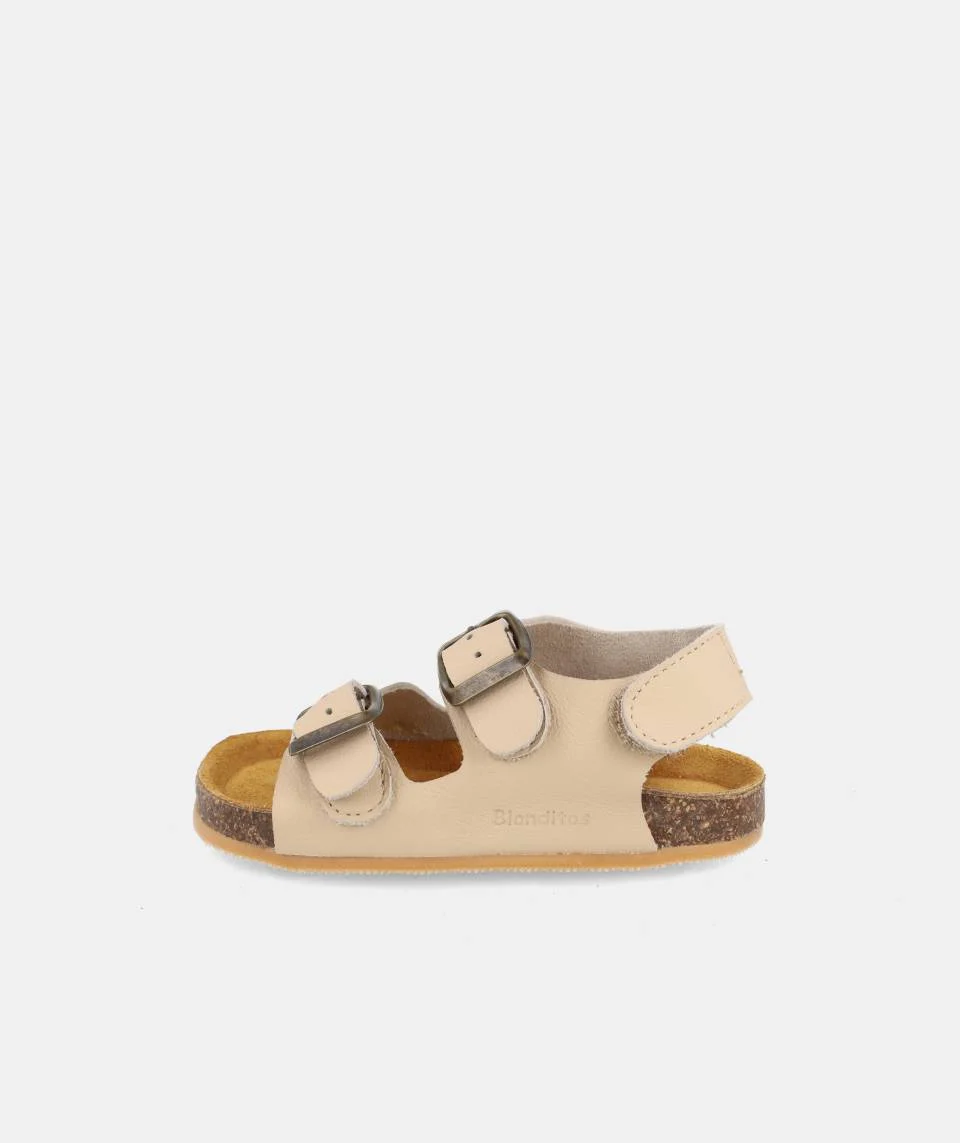 Sandalias respetuosas niño Murano beige vista frontal