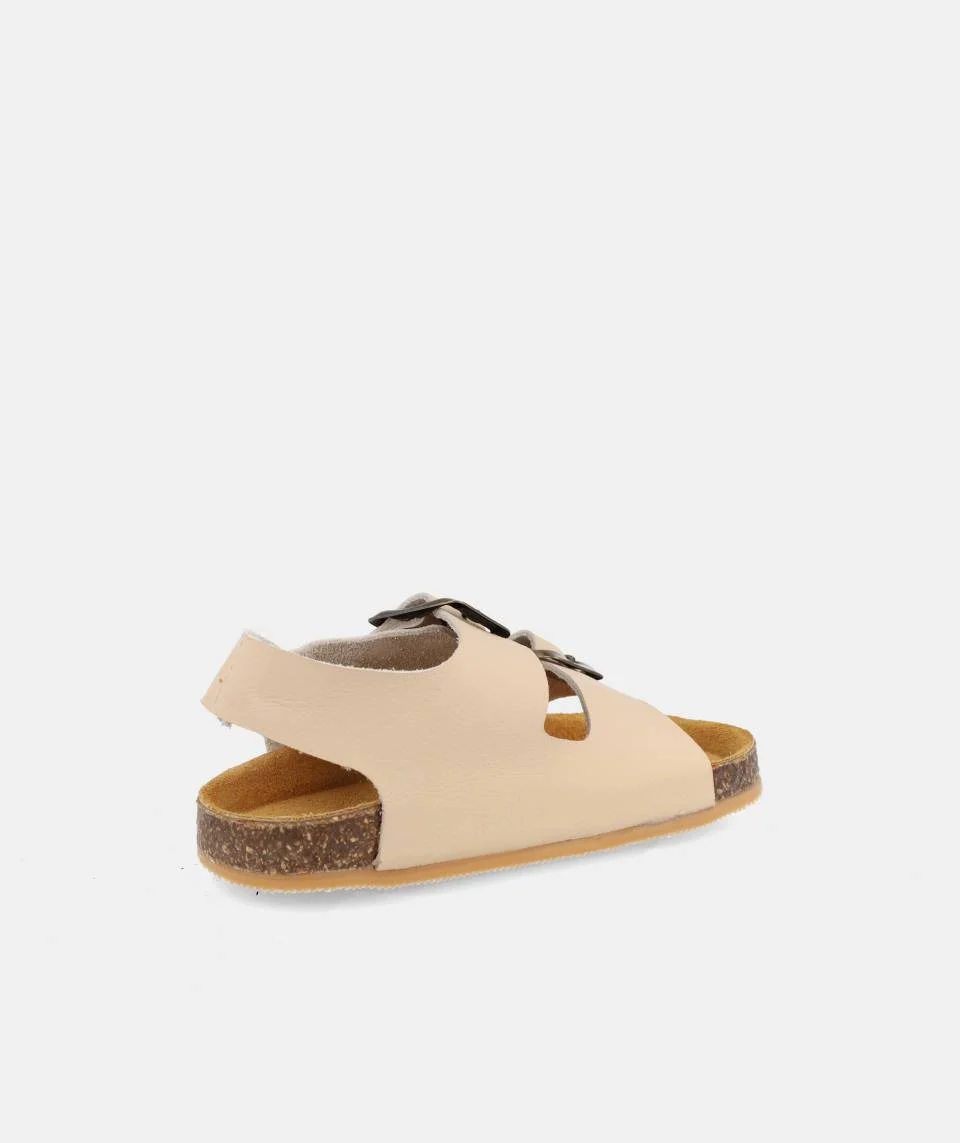 Sandalias respetuosas niño Murano beige vista lateral