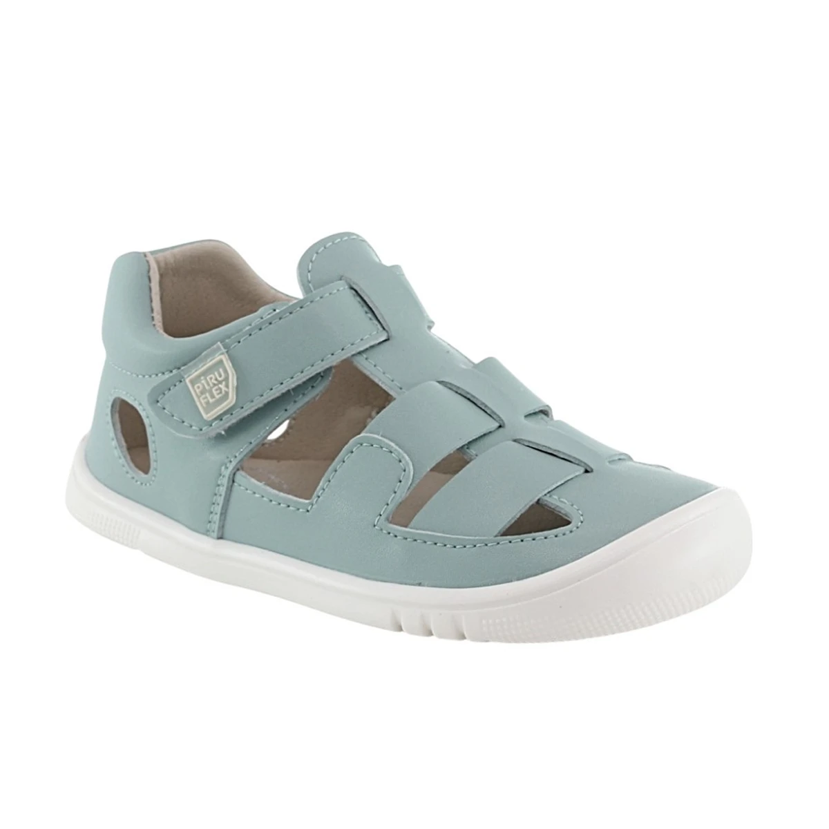 Sandalias respetuosas niña Piruflex PF271-6 en color turquesa con cierre de velcro
