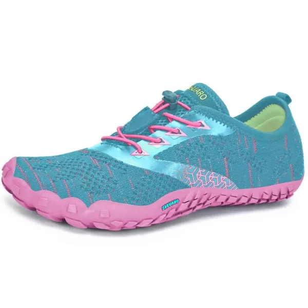 Zapatilla deportiva barefoot Saguaro esmeralda vista lateral