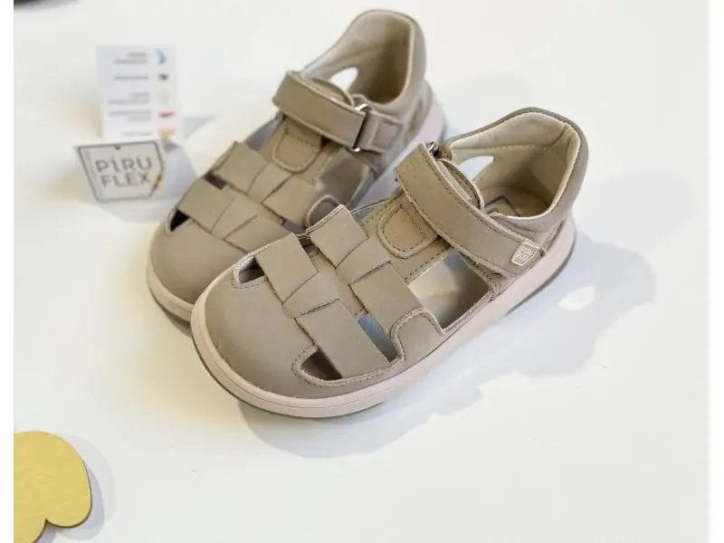 sandalias barefoot piel piruflex arena infantil