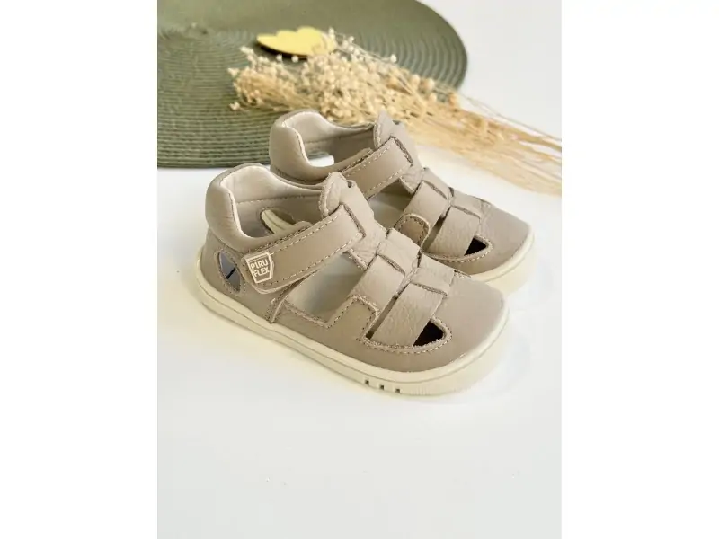 sandalias barefoot niño piel cierre velcro